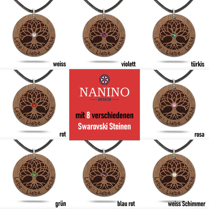 Halskette Baum "Lebe Liebe Lache" - Nanino Design Onlineshop -