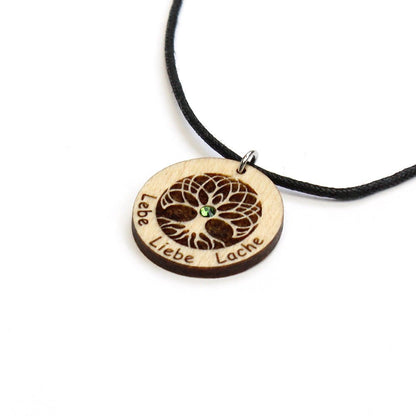 Halskette Baum "Lebe Liebe Lache" - Nanino Design Onlineshop -