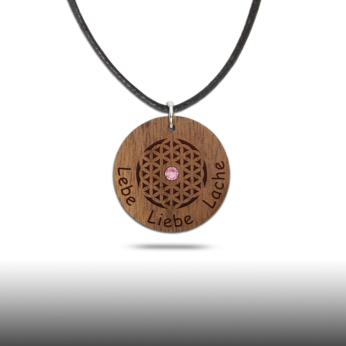 Halskette Blume "Lebe Liebe Lache" - Nanino Design Onlineshop -