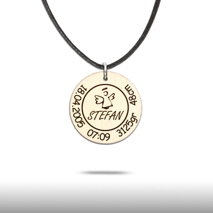 Halskette "Geburt/Taufe" personalisiert - Nanino Design Onlineshop -