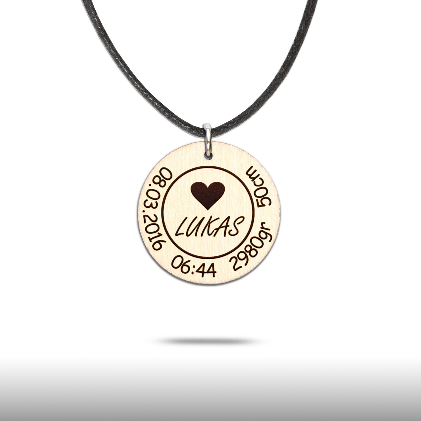 Halskette "Geburt/Taufe" personalisiert - Nanino Design Onlineshop -