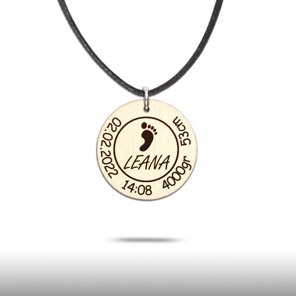 Halskette "Geburt/Taufe" personalisiert - Nanino Design Onlineshop -