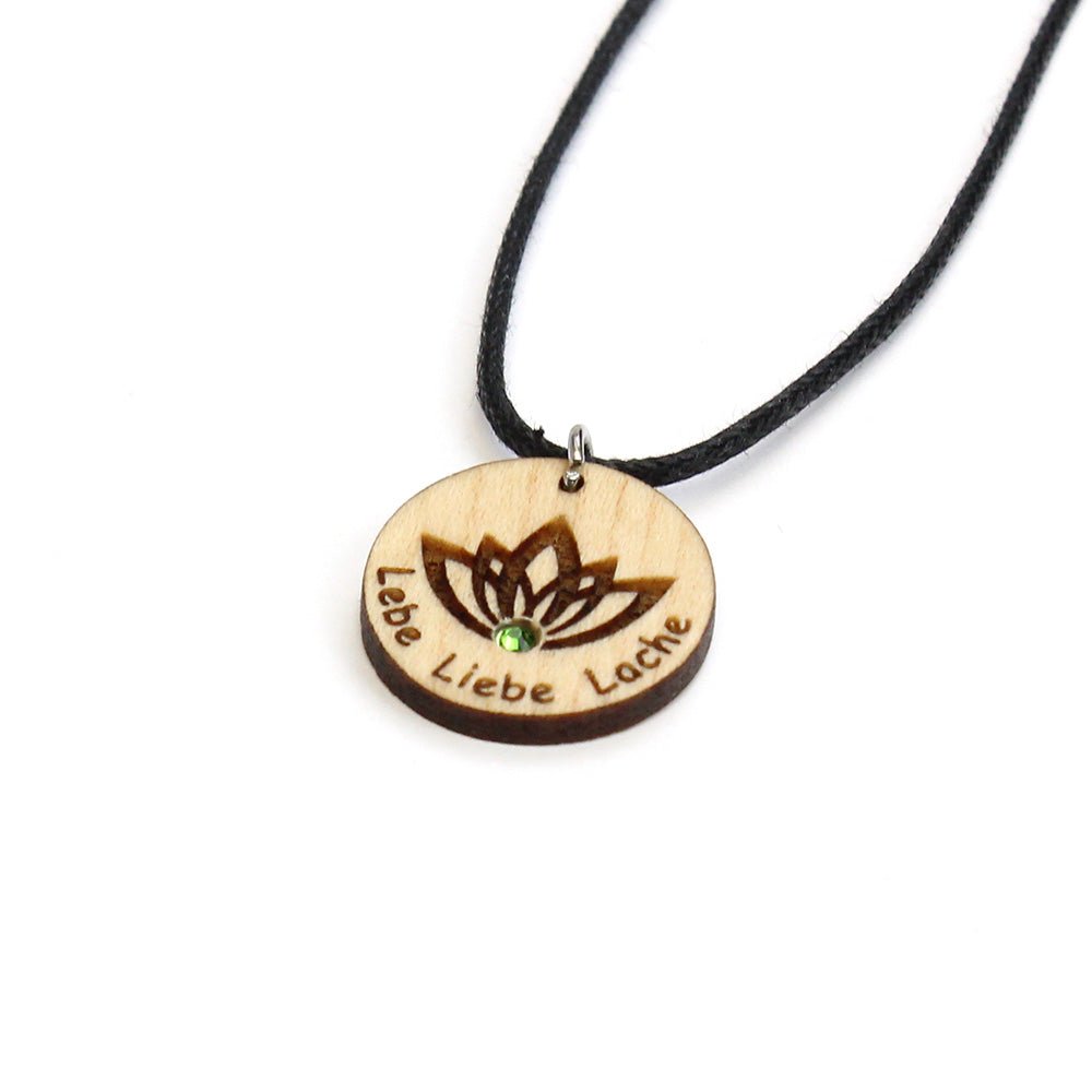 Halskette Lotusblume "Lebe Liebe Lache" - Nanino Design Onlineshop -