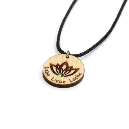 Halskette Lotusblume "Lebe Liebe Lache" - Nanino Design Onlineshop -
