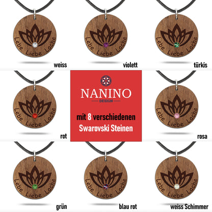 Halskette Lotusblume "Lebe Liebe Lache" - Nanino Design Onlineshop -