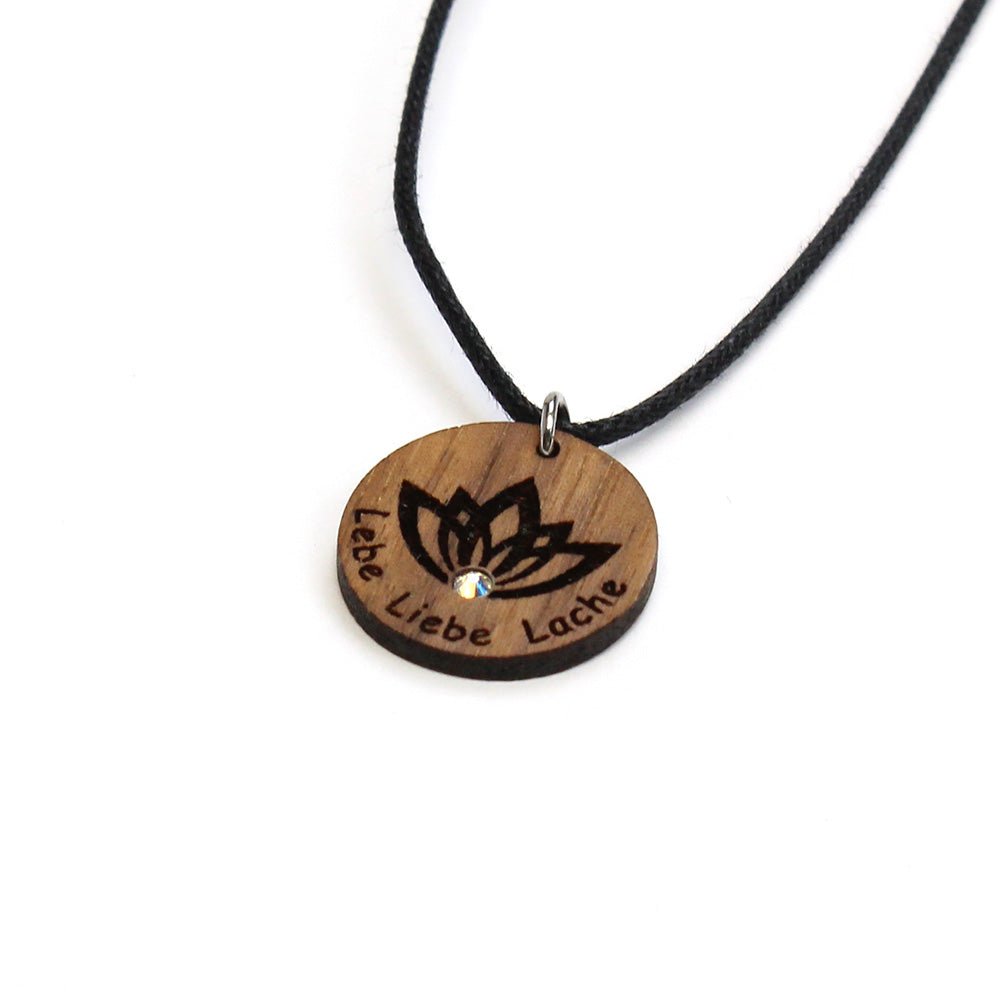 Halskette Lotusblume "Lebe Liebe Lache" - Nanino Design Onlineshop -