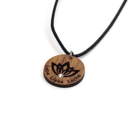 Halskette Lotusblume "Lebe Liebe Lache" - Nanino Design Onlineshop -