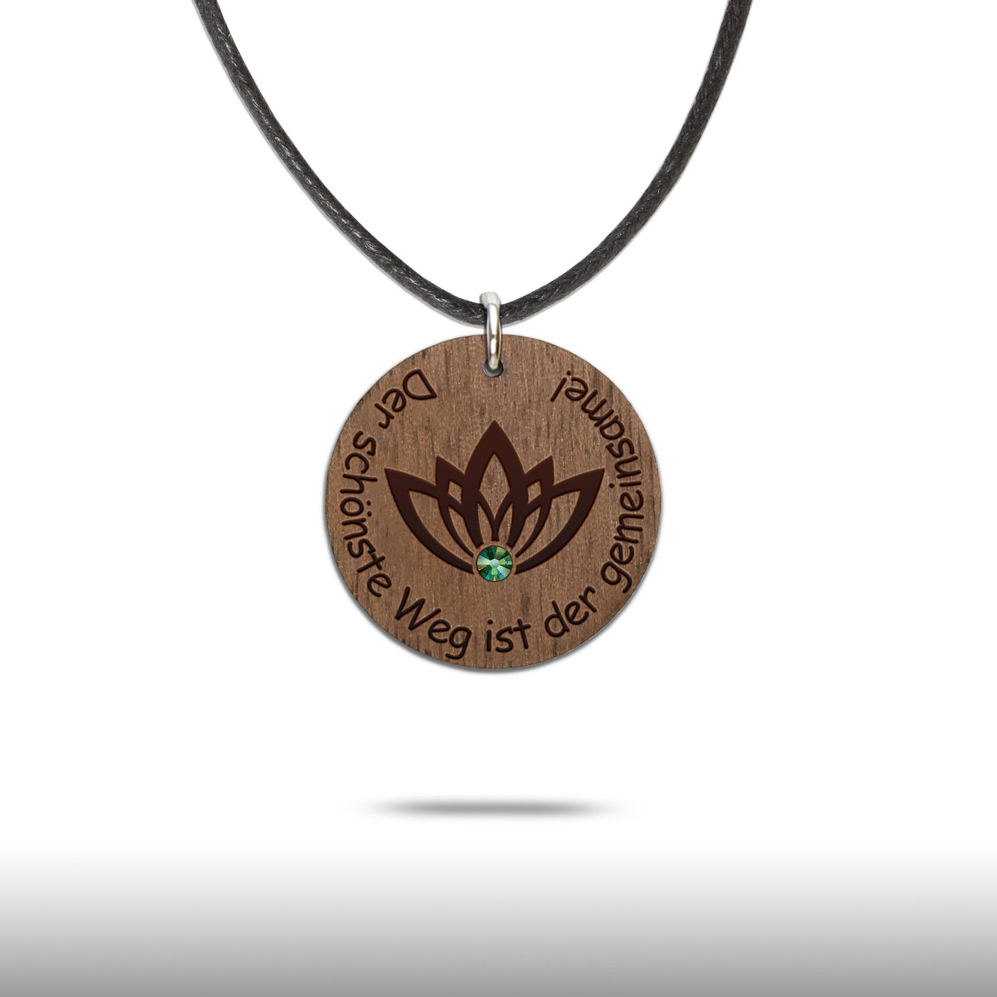 Halskette "Lotusblume" personalisiert, Glitzerstein - Nanino Design Onlineshop -