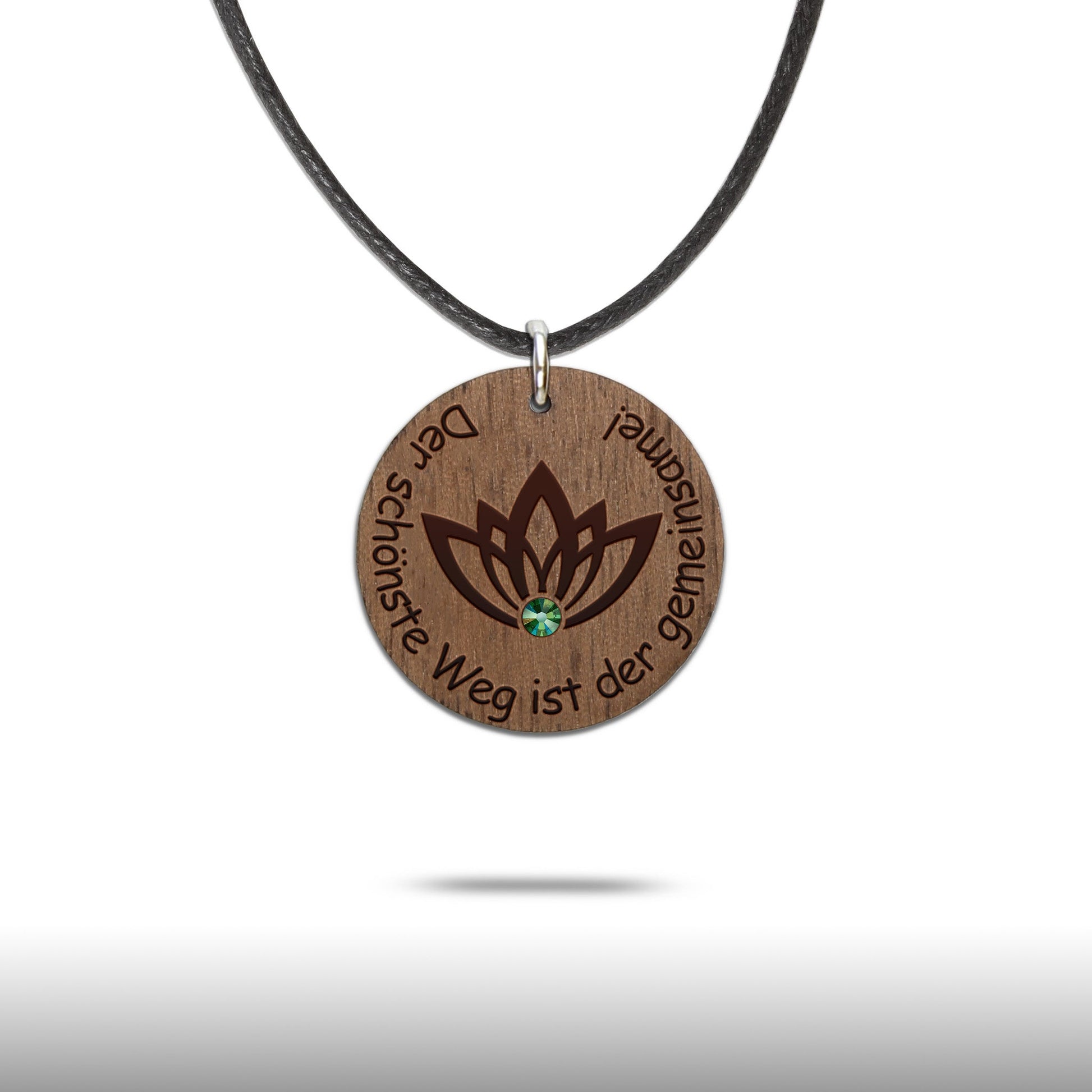 Halskette "Lotusblume" personalisiert, Glitzerstein - Nanino Design Onlineshop -