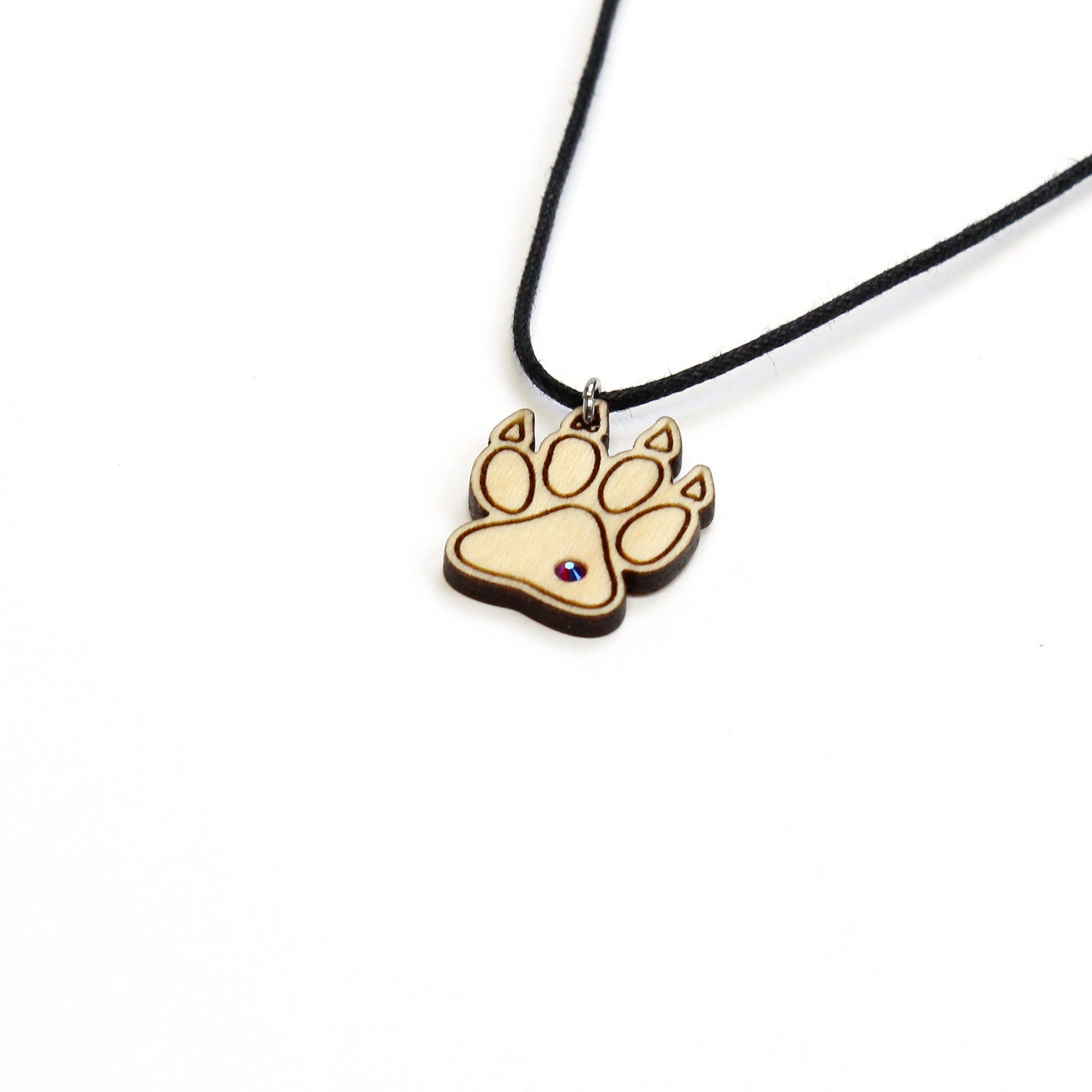 Halskette "Pfote mit Krallen" mit Glitzerstein - Nanino Design Onlineshop -