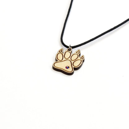 Halskette "Pfote mit Krallen" mit Glitzerstein - Nanino Design Onlineshop -