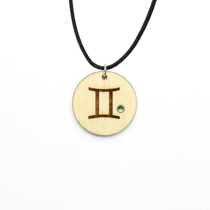 Halskette Sternzeichen "Zwillinge" mit Glitzerstein - Nanino Design Onlineshop -
