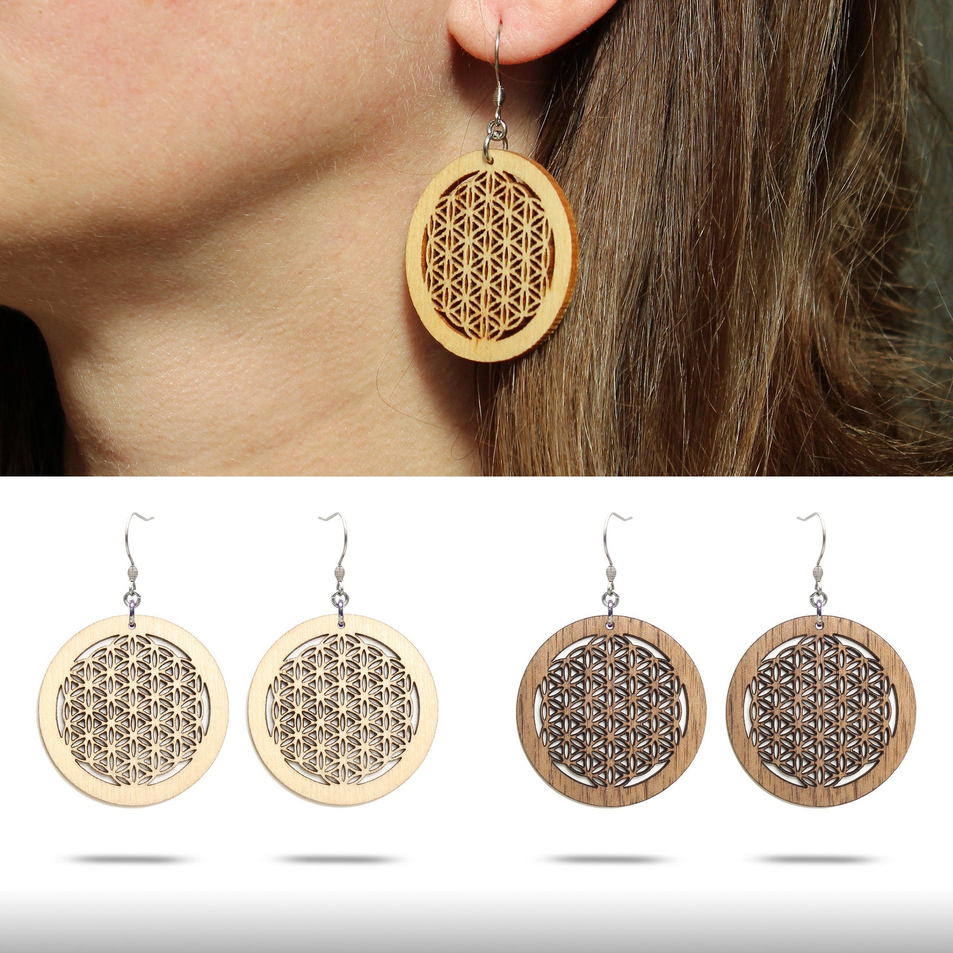 Ohrringe "Blume des Lebens", groß - Nanino Design Onlineshop -