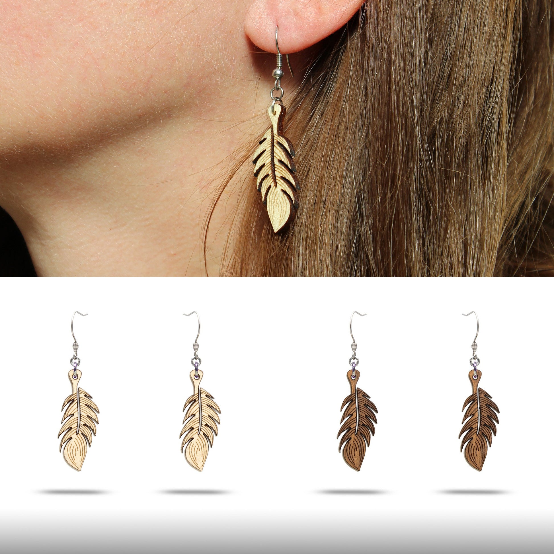 Ohrringe "Feder" - Nanino Design Onlineshop -