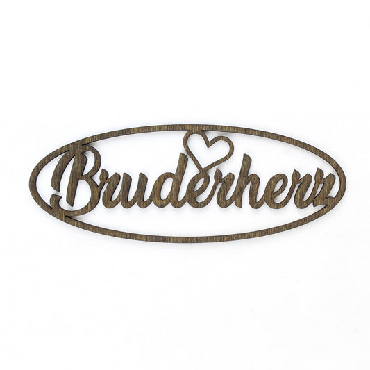 Spruch Holz oval "Bruderherz" - Nanino Design Onlineshop -