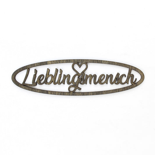 Spruch Holz oval "Lieblingsmensch" - Nanino Design Onlineshop -