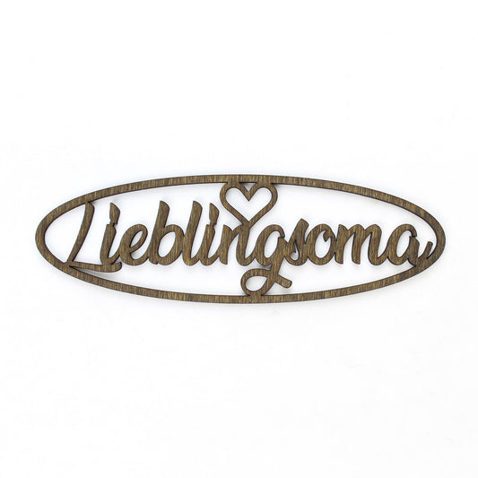 Spruch Holz oval "Lieblingsoma" - Nanino Design Onlineshop -