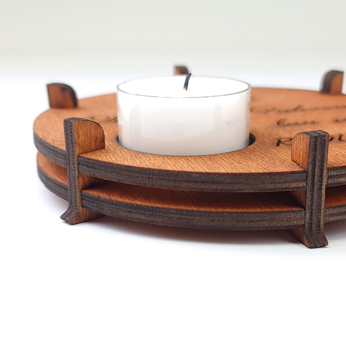 Teelichthalter Spruch "Pusteblume", Holz - Nanino Design Onlineshop -