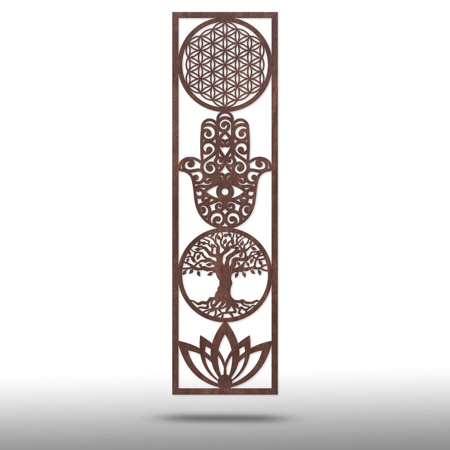 Wandbild "4 Symbole", Hochformat aus Holz - Nanino Design Onlineshop -