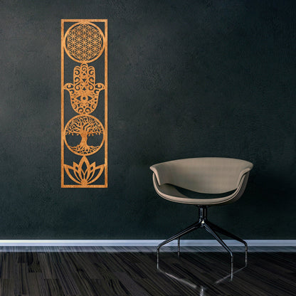 Wandbild "4 Symbole", Hochformat aus Holz - Nanino Design Onlineshop -
