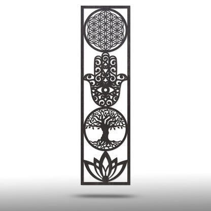 Wandbild "4 Symbole", Hochformat aus Holz - Nanino Design Onlineshop -