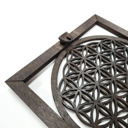Wandbild "4 Symbole", Hochformat aus Holz - Nanino Design Onlineshop -