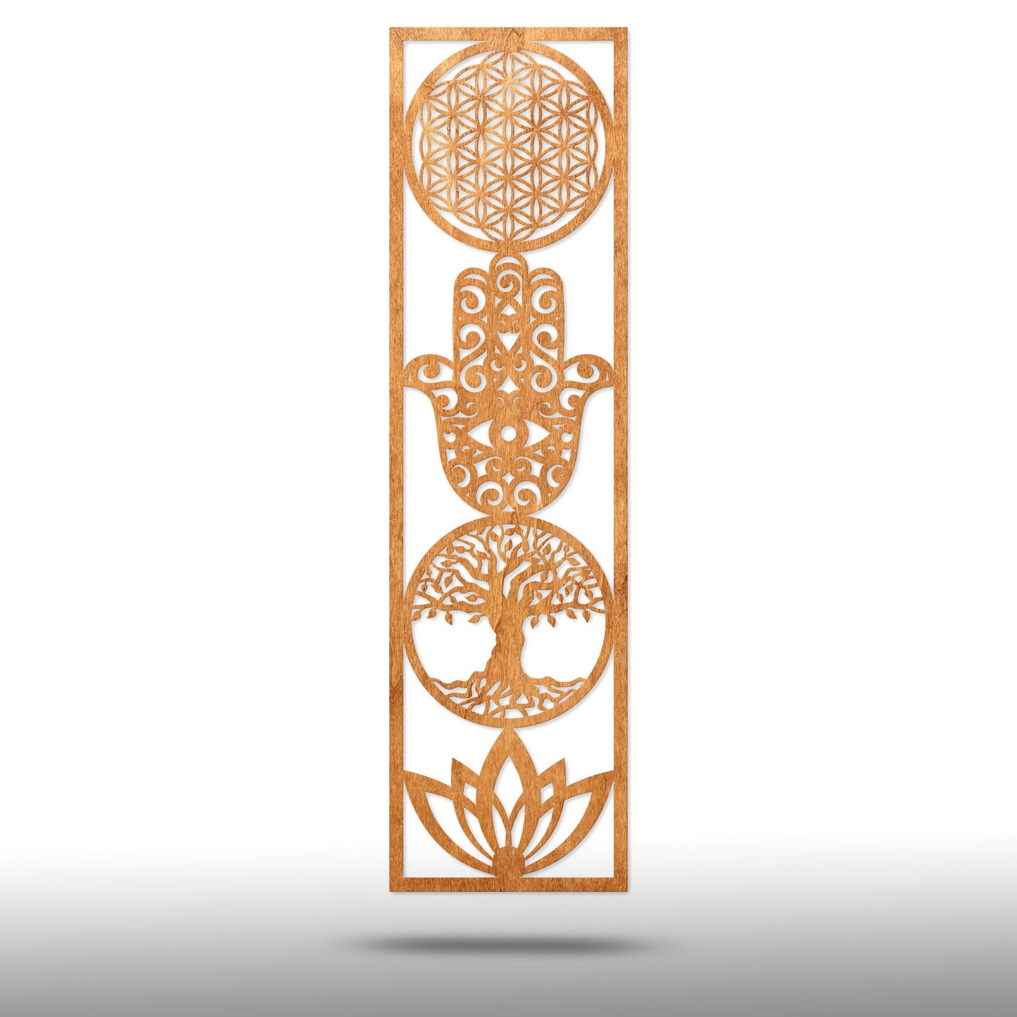 Wandbild "4 Symbole", Hochformat aus Holz - Nanino Design Onlineshop -