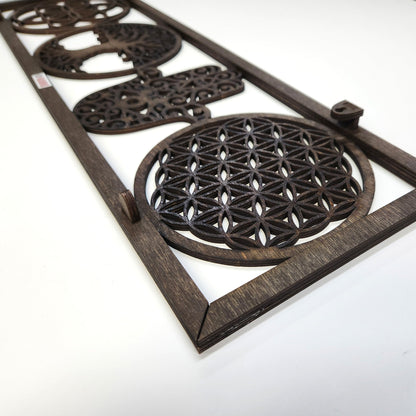 Wandbild "4 Symbole", Querformat aus Holz - Nanino Design Onlineshop -