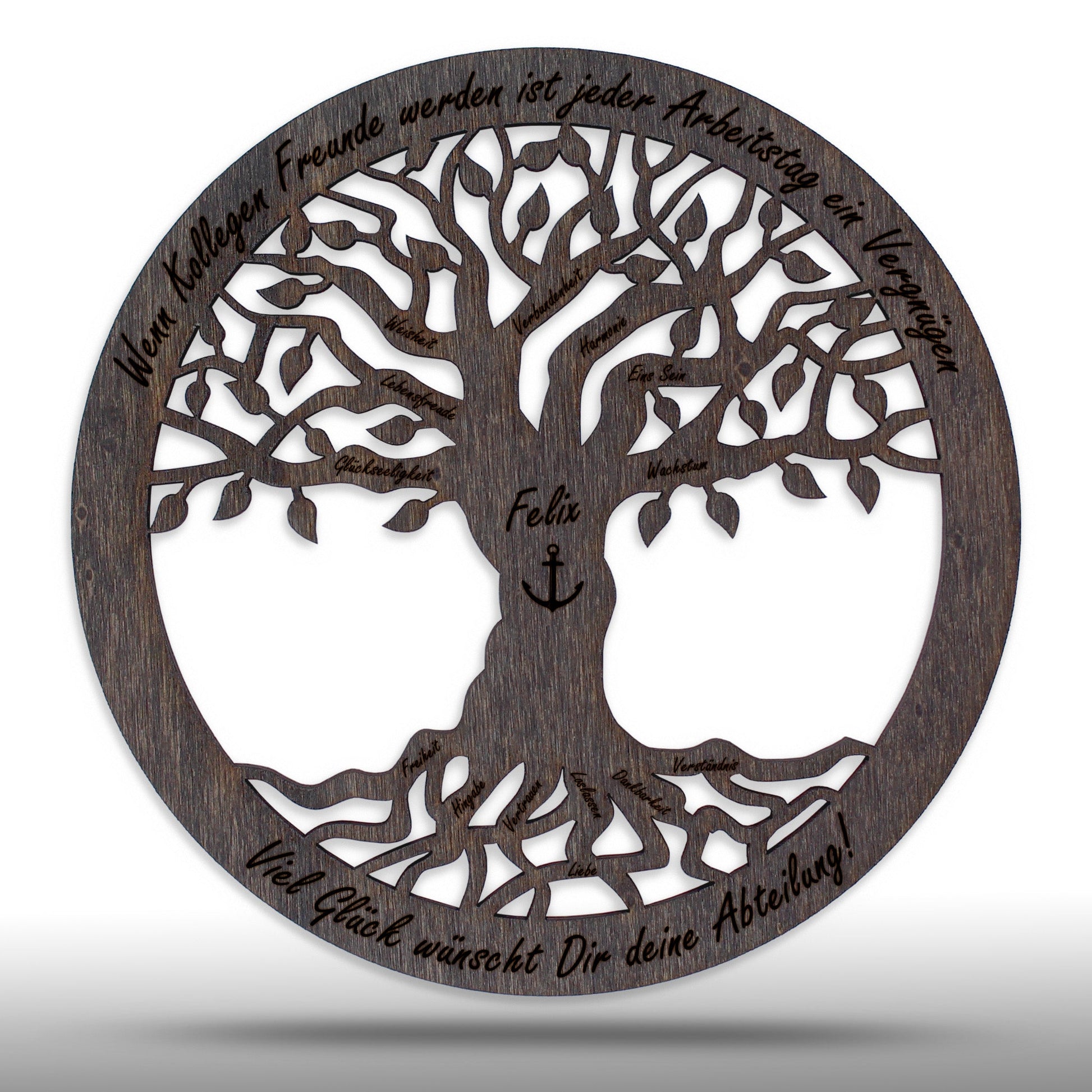 Wandbild Baum des Lebens "Abschied Arbeit", personalisiert - Nanino Design Onlineshop -