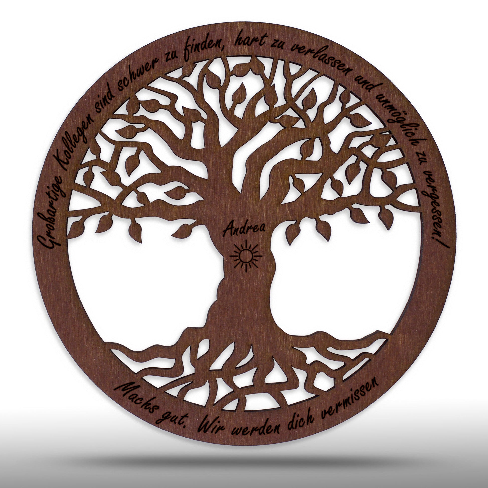 Wandbild Baum des Lebens "Abschied Arbeit", personalisiert - Nanino Design Onlineshop -