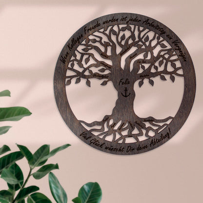 Wandbild Baum des Lebens "Abschied Arbeit", personalisiert - Nanino Design Onlineshop -