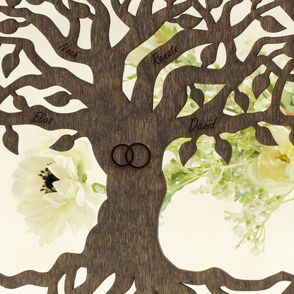 Wandbild Baum des Lebens "Hochzeit / Liebe", personalisiert - Nanino Design Onlineshop -
