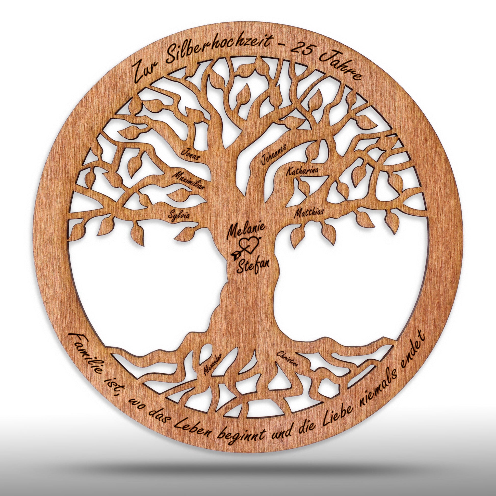 Wandbild Baum des Lebens "Hochzeit / Liebe", personalisiert - Nanino Design Onlineshop -