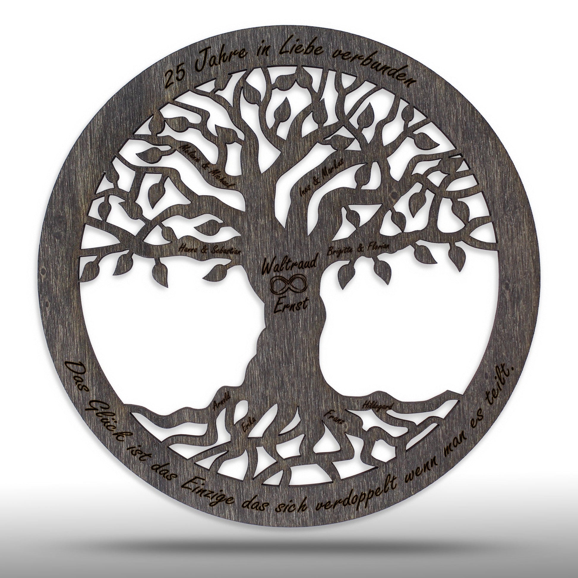 Wandbild Baum des Lebens "Hochzeit / Liebe", personalisiert - Nanino Design Onlineshop -