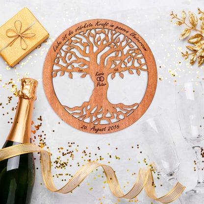 Wandbild Baum des Lebens "Hochzeit / Liebe", personalisiert - Nanino Design Onlineshop -