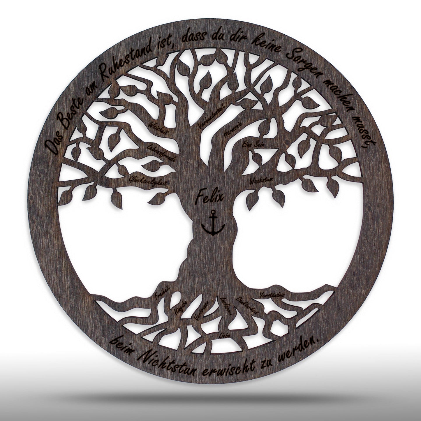 Wandbild Baum des Lebens "Pension/Ruhestand/Rente", personalisiert - Nanino Design Onlineshop -