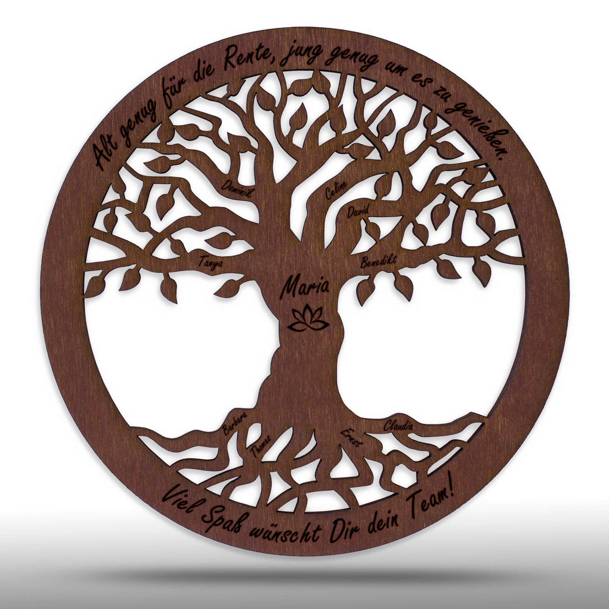 Wandbild Baum des Lebens "Pension/Ruhestand/Rente", personalisiert - Nanino Design Onlineshop -