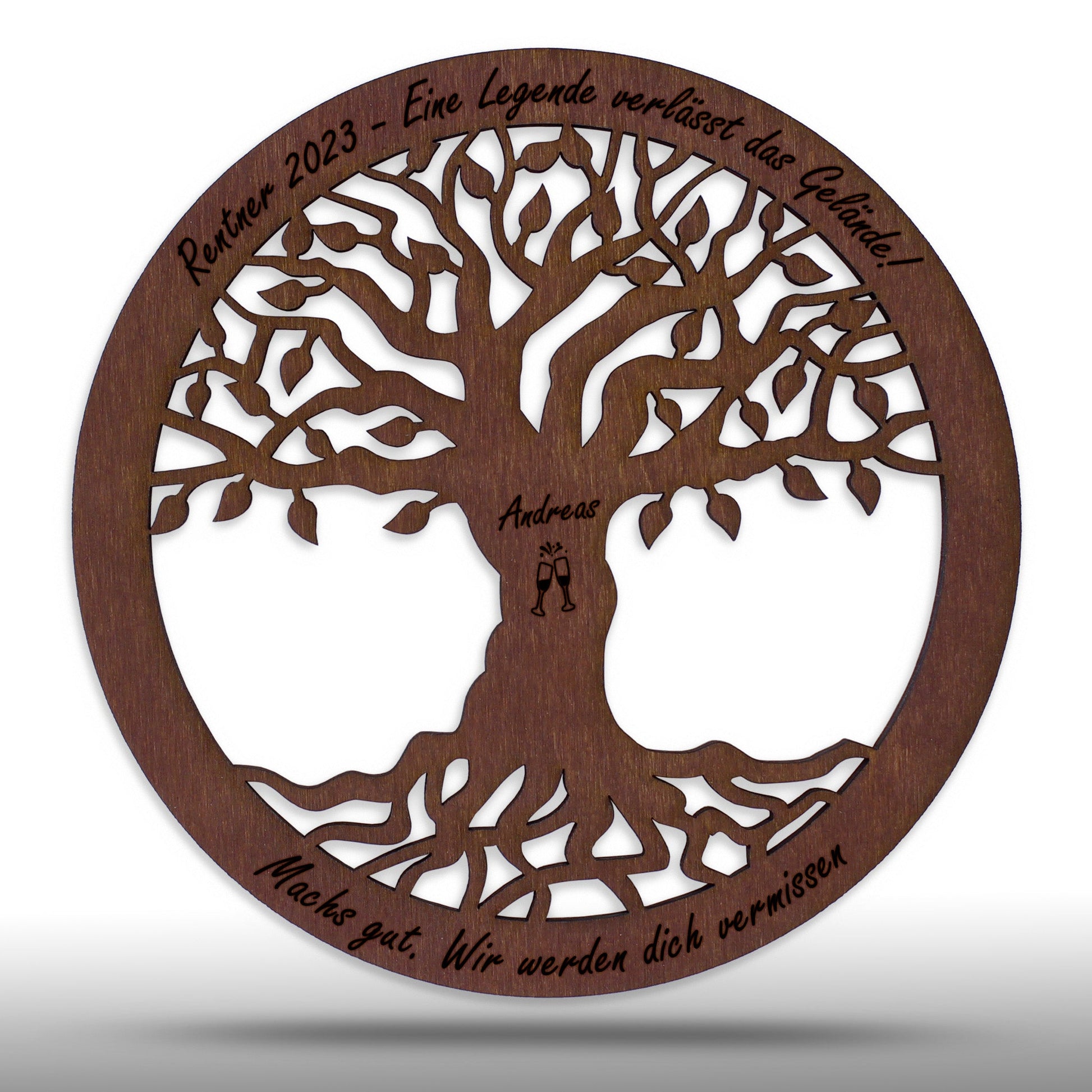 Wandbild Baum des Lebens "Pension/Ruhestand/Rente", personalisiert - Nanino Design Onlineshop -