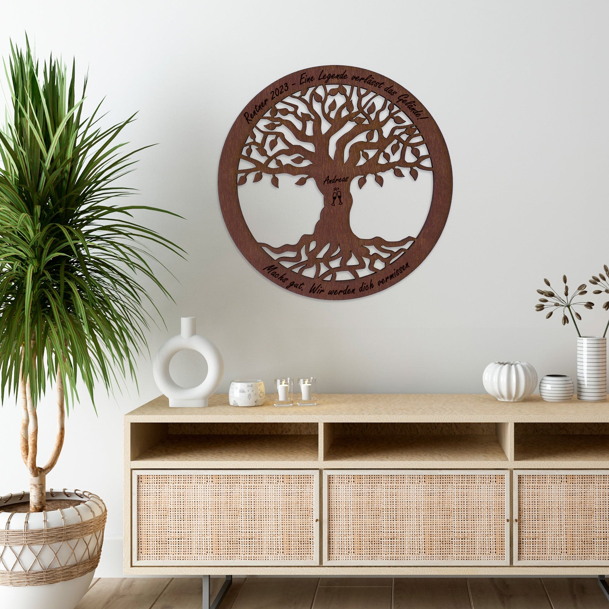Wandbild Baum des Lebens "Pension/Ruhestand/Rente", personalisiert - Nanino Design Onlineshop -