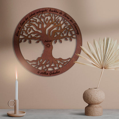 Wandbild Baum des Lebens "Trauer", personalisiert - Nanino Design Onlineshop -