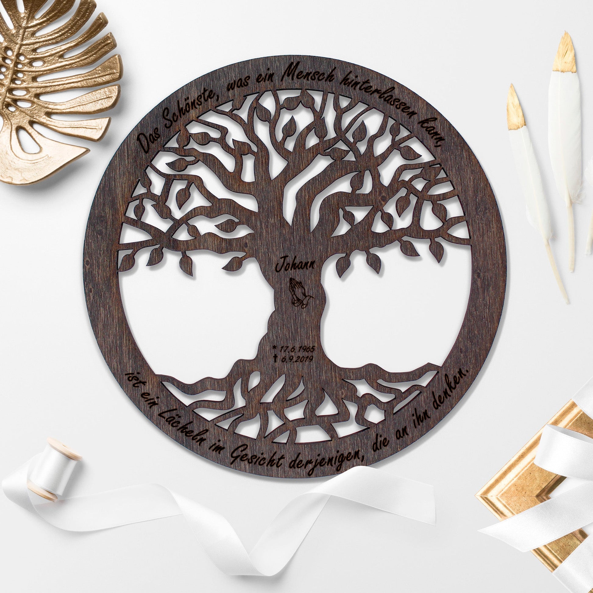 Wandbild Baum des Lebens "Trauer", personalisiert - Nanino Design Onlineshop -