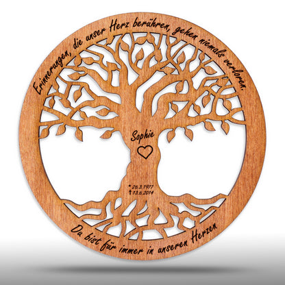 Wandbild Baum des Lebens "Trauer", personalisiert - Nanino Design Onlineshop -