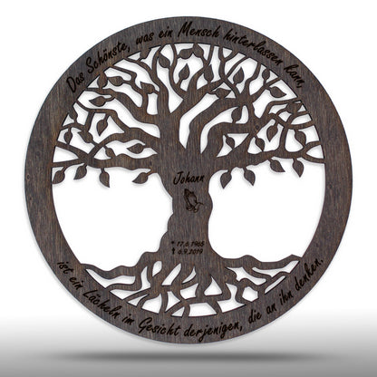 Wandbild Baum des Lebens "Trauer", personalisiert - Nanino Design Onlineshop -