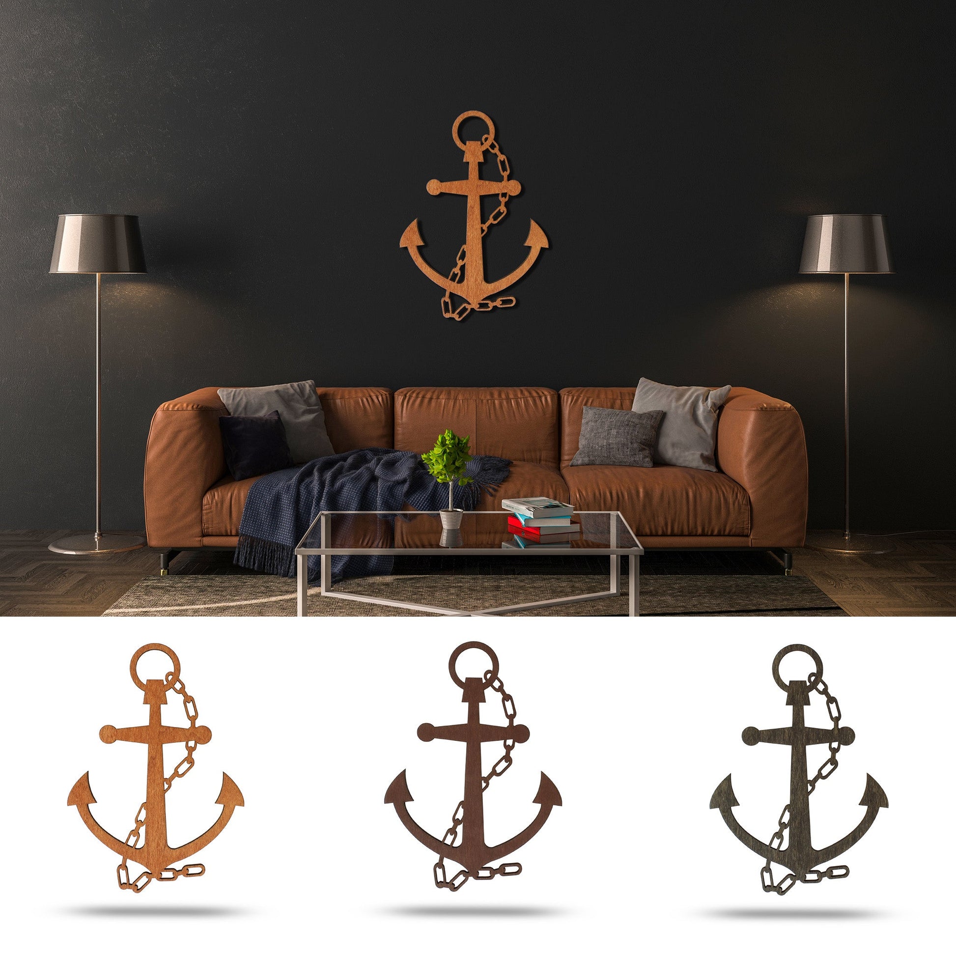 Wandbild Holz "Anker" - Nanino Design Onlineshop -