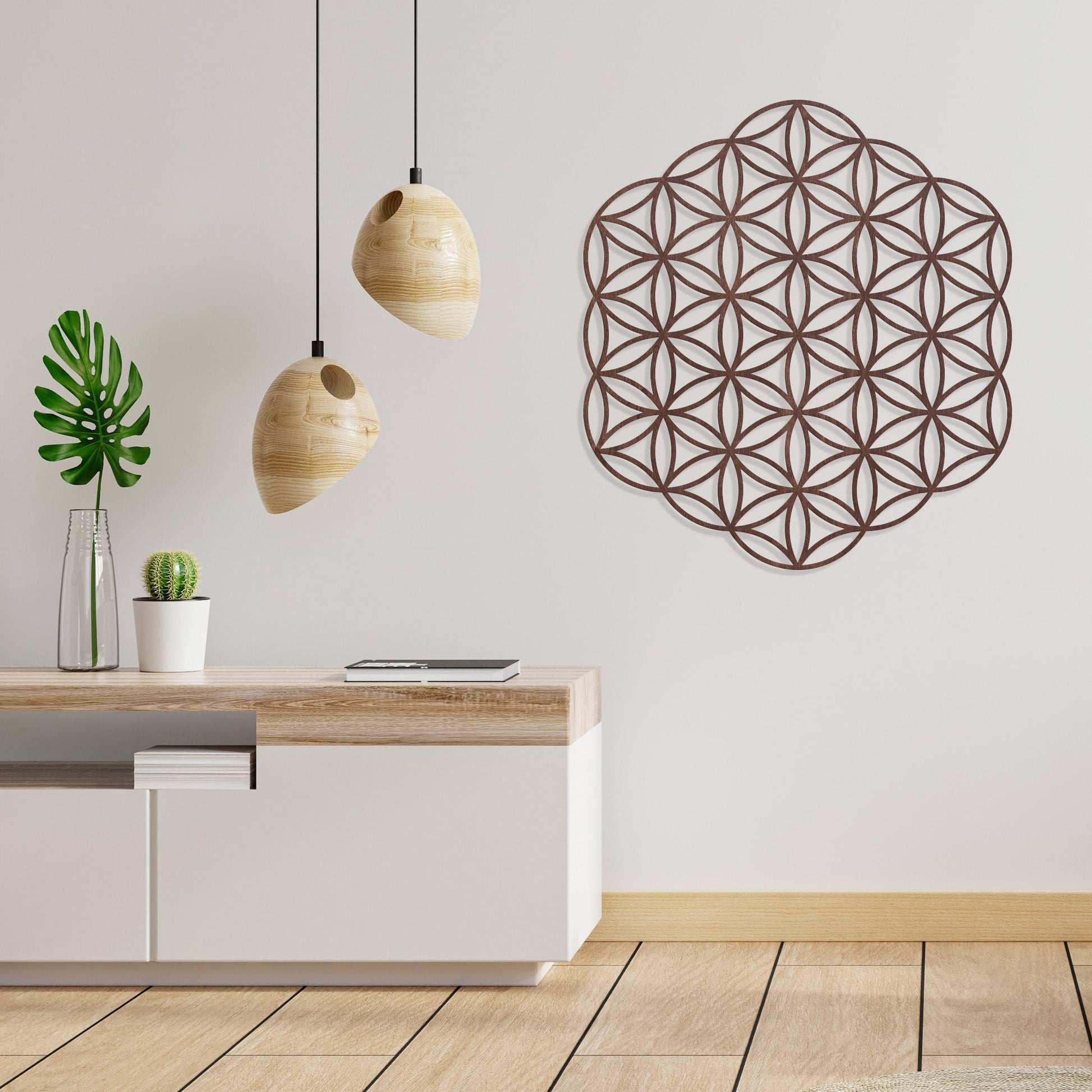 Wandbild Holz "Blume des Lebens" ohne Rand - Nanino Design Onlineshop -