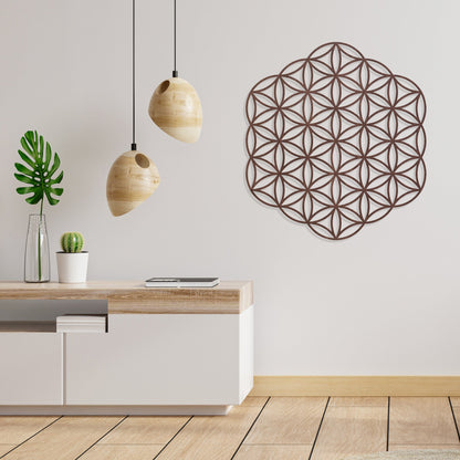 Wandbild Holz "Blume des Lebens" ohne Rand - Nanino Design Onlineshop -