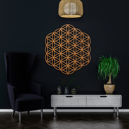 Wandbild Holz "Blume des Lebens" ohne Rand - Nanino Design Onlineshop -