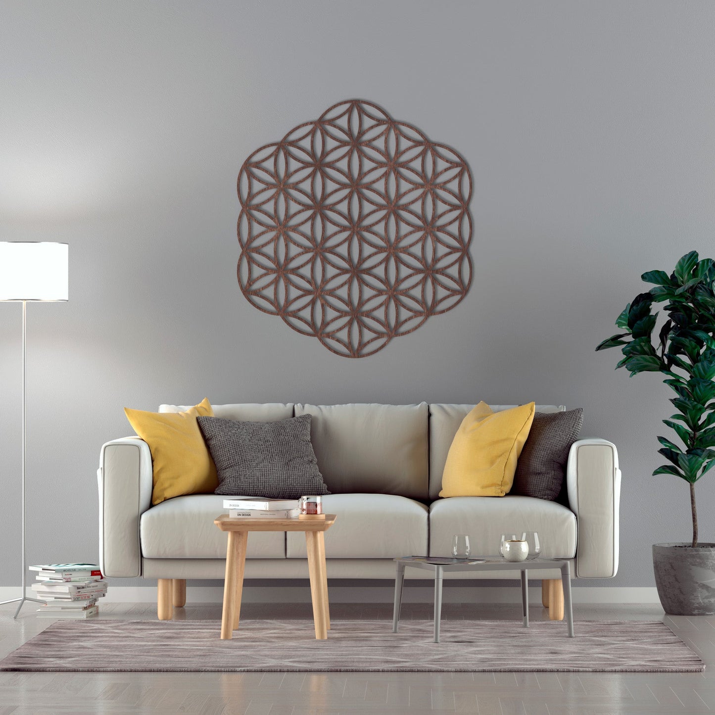 Wandbild Holz "Blume des Lebens" ohne Rand - Nanino Design Onlineshop -