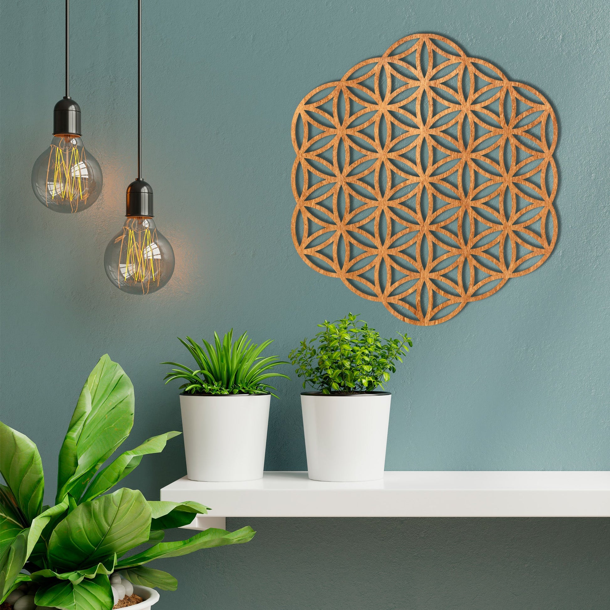 Wandbild Holz "Blume des Lebens" ohne Rand - Nanino Design Onlineshop -