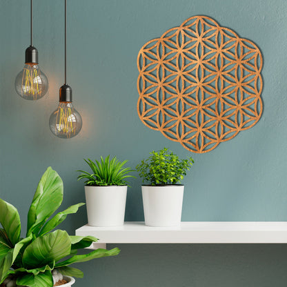 Wandbild Holz "Blume des Lebens" ohne Rand - Nanino Design Onlineshop -